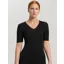 Hanro Woolen Silk Short Sleeve Top in Black